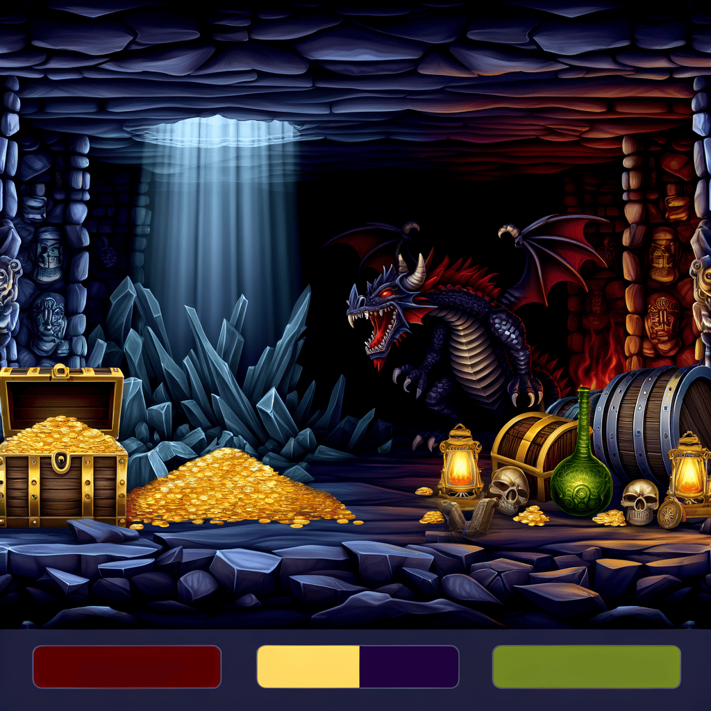 Dungeon Quest — dark fantasy mini-game banner